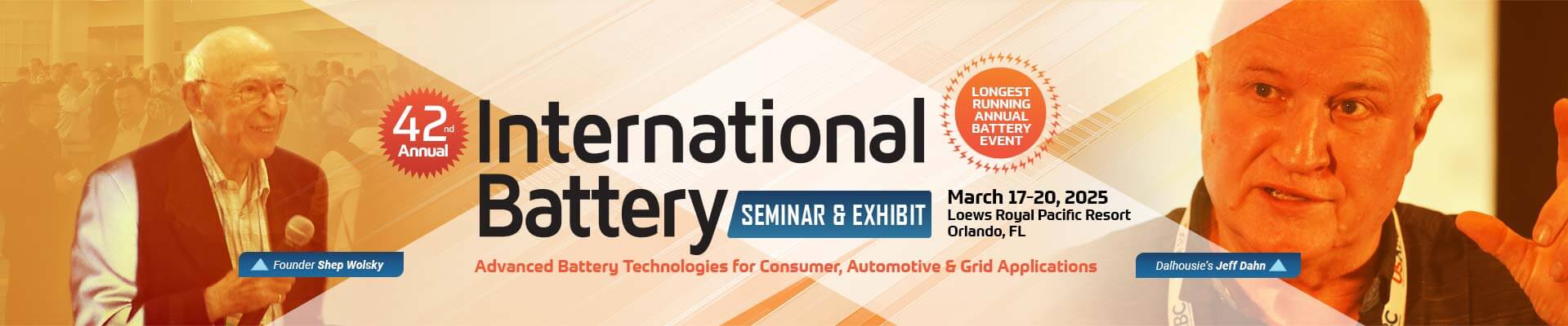 International Battery Conference Siminar and Exhibit - March 17-20, 2025 - Orlando, FL